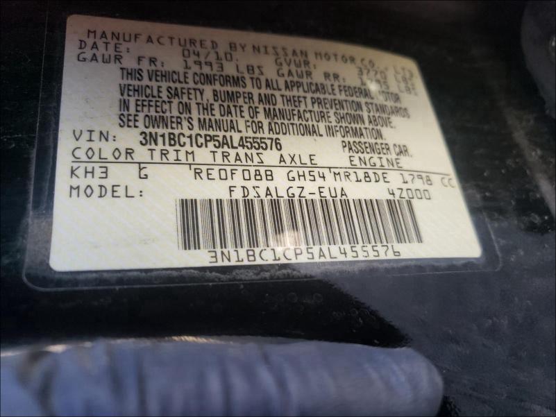 2010 NISSAN VERSA S - 3N1BC1CP5AL455576