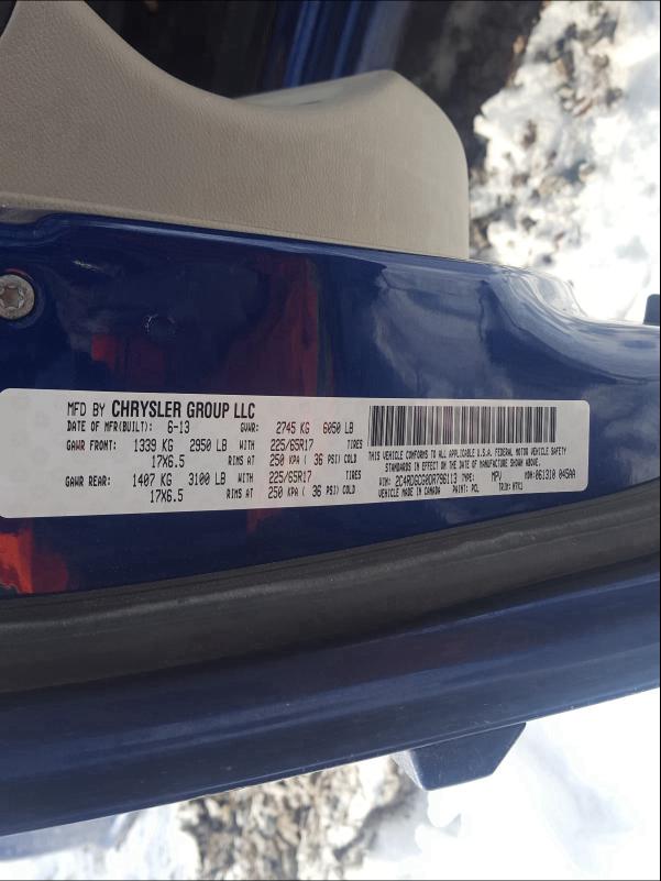 2013 DODGE GRAND CARA 2C4RDGCG0DR796113
