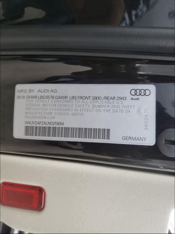 2020 AUDI A7 PRESTIG WAUV2AF2XLN025894