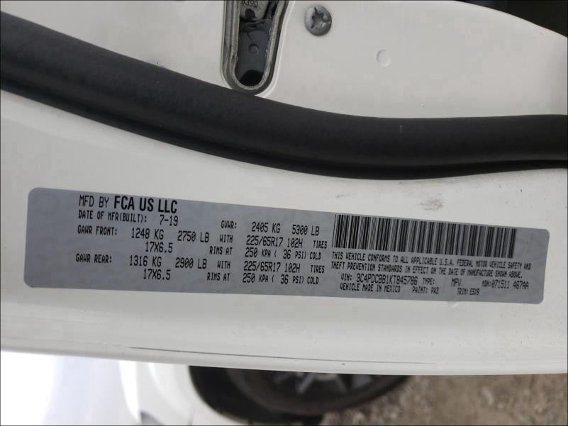 2019 DODGE JOURNEY SE - 3C4PDCBB1KT845786