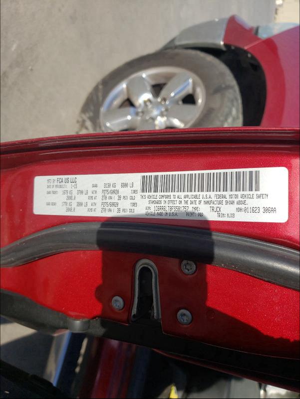 2015 DODGE RAM 1500 1C6RR6LT8FS581757