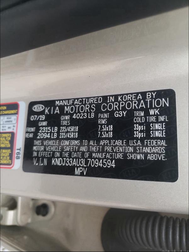 2020 KIA SOUL EX KNDJ33AU3L7094594