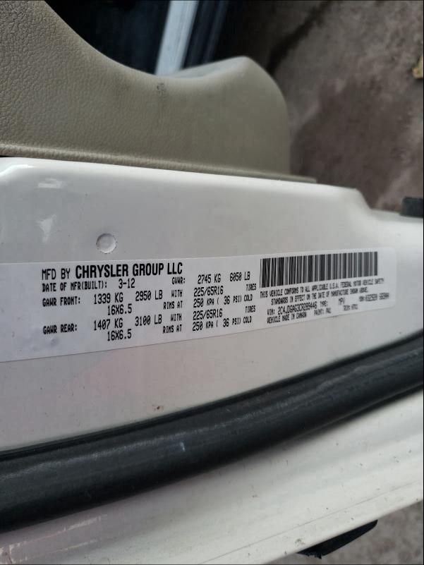2012 DODGE RAM VAN 2C4JDGAG3CR289446
