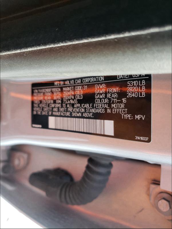 2015 VOLVO XC70 T6 PR YV4902NB8F1195634