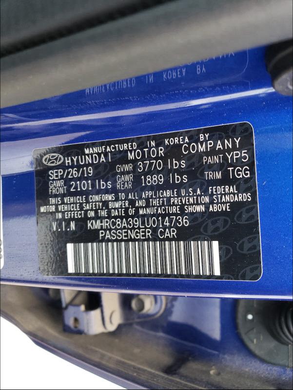 2020 HYUNDAI VENUE SEL KMHRC8A39LU014736