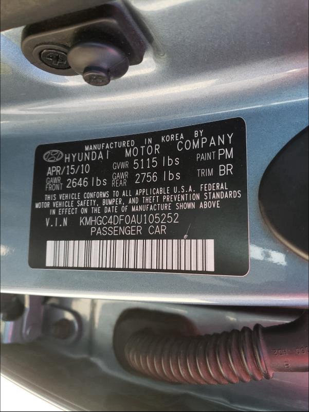 2010 HYUNDAI GENESIS 4. KMHGC4DF0AU105252