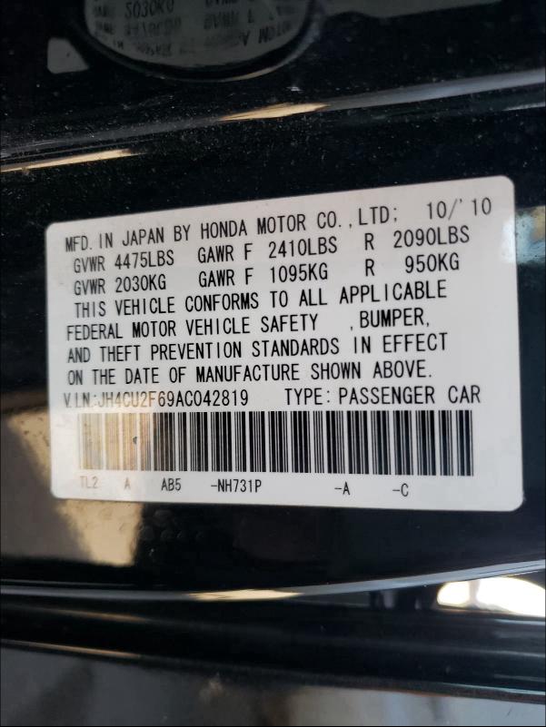 2010 ACURA TSX JH4CU2F69AC042819