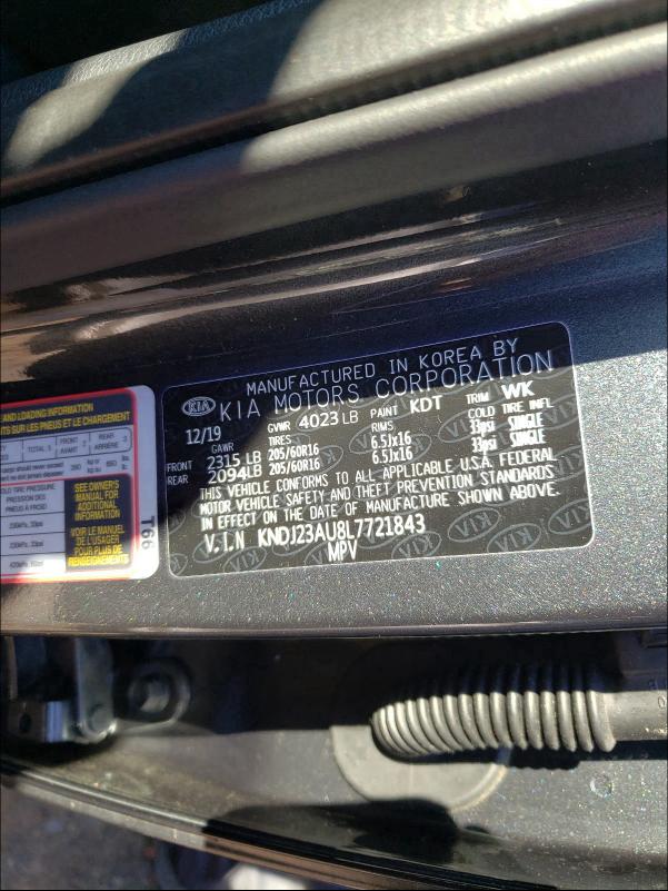 2020 KIA SOUL LX KNDJ23AU8L7721843