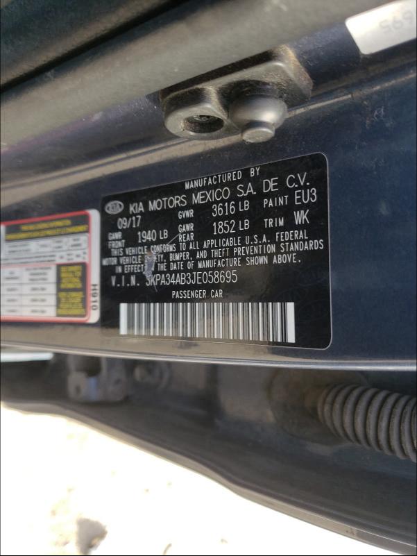 2018 KIA RIO EX 3KPA34AB3JE058695