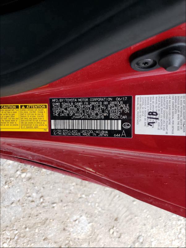 2018 LEXUS LC 500 JTHHP5AY8JA002878