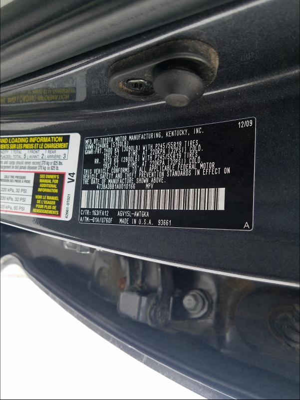 2010 TOYOTA VENZA 4T3BA3BB1AU010166