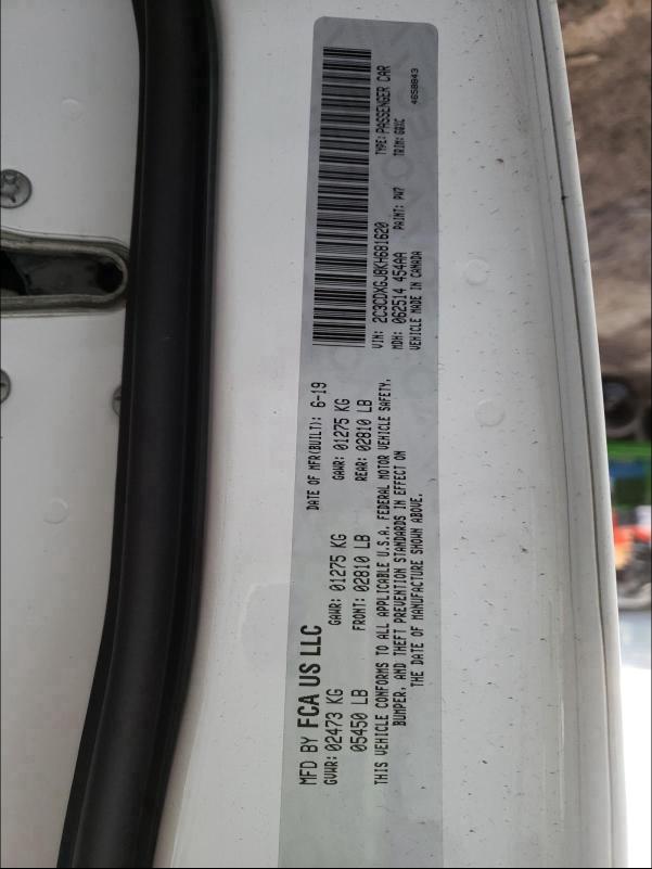 2019 DODGE CHARGER SC 2C3CDXGJ8KH681620