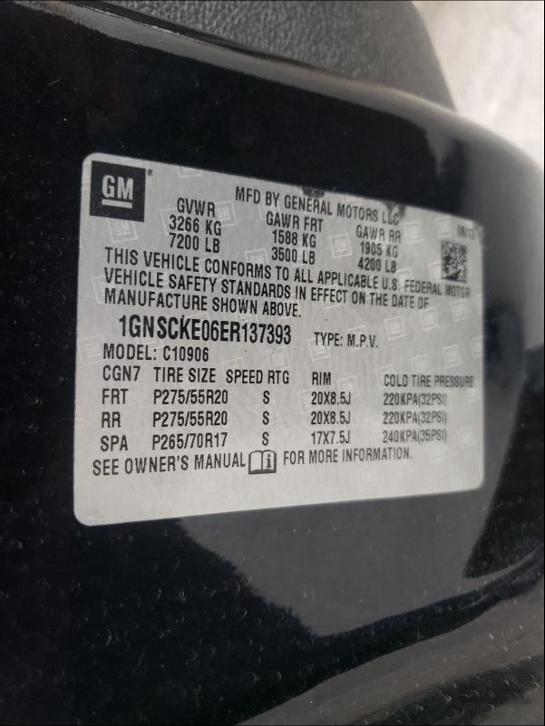 2014 CHEVROLET SUBURBAN C 1GNSCKE06ER137393