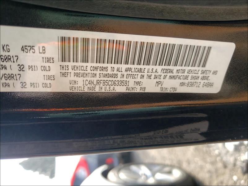 2012 JEEP PATRIOT LA 1C4NJRFB5CD633591