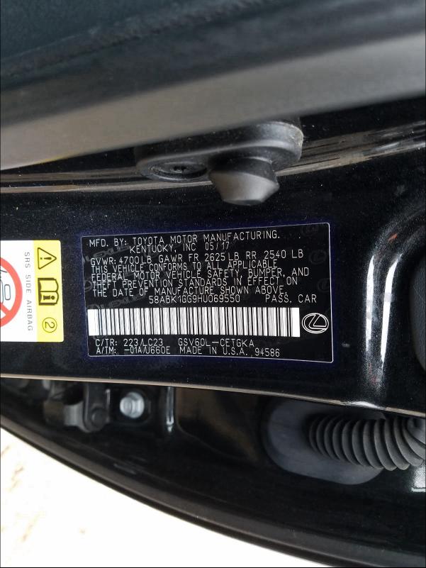 2017 LEXUS ES 350 58ABK1GG9HU069550