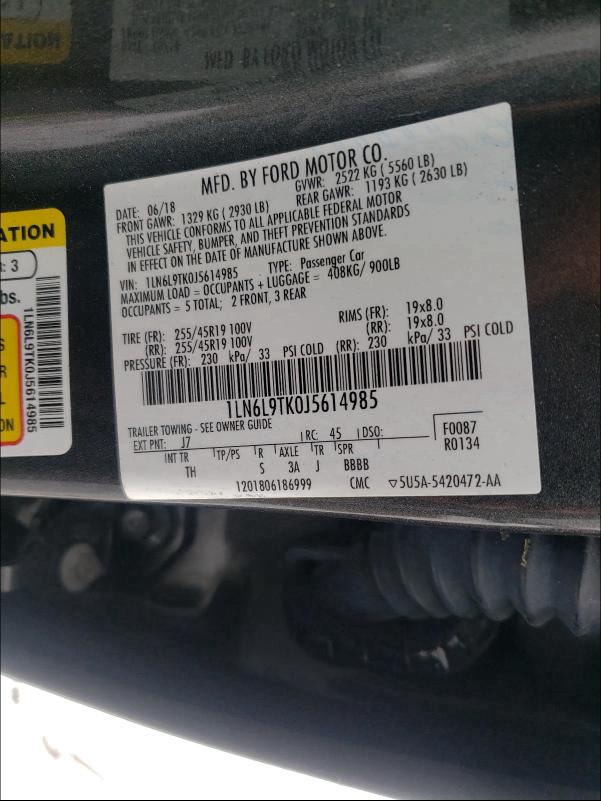 2018 LINCOLN CONTINENTA 1LN6L9TK0J5614985