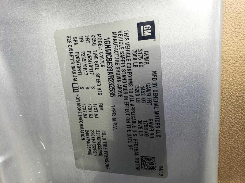 2010 CHEVROLET TAHOE C150 1GNMCBE38AR232535