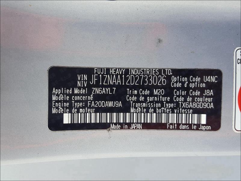 2013 TOYOTA SCION FR-S JF1ZNAA12D2733026