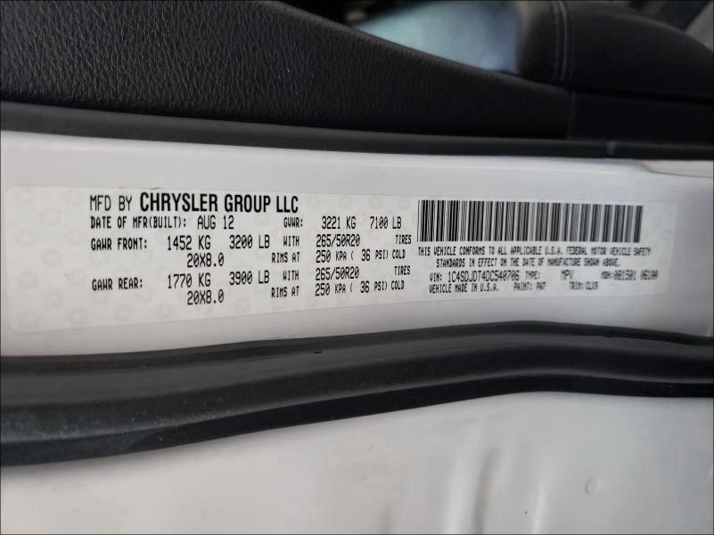 2013 DODGE DURANGO CR 1C4SDJDT4DC540706