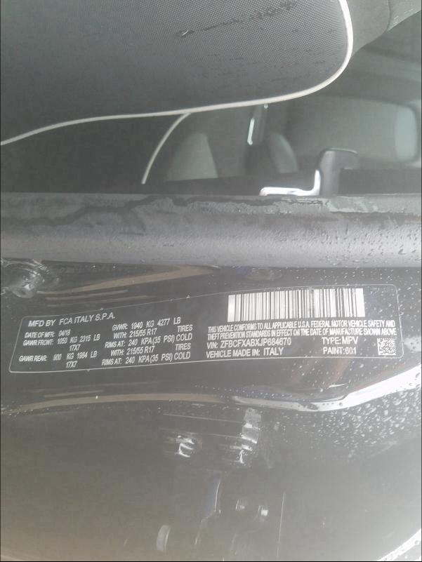 2018 FIAT 500X POP ZFBCFXABXJP684670