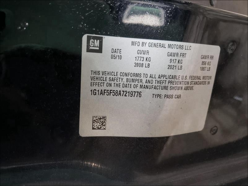 2010 CHEVROLET COBALT 2LT 1G1AF5F58A7219776
