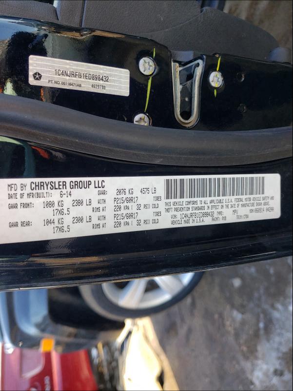 2014 JEEP PATRIOT LA 1C4NJRFB1ED898432