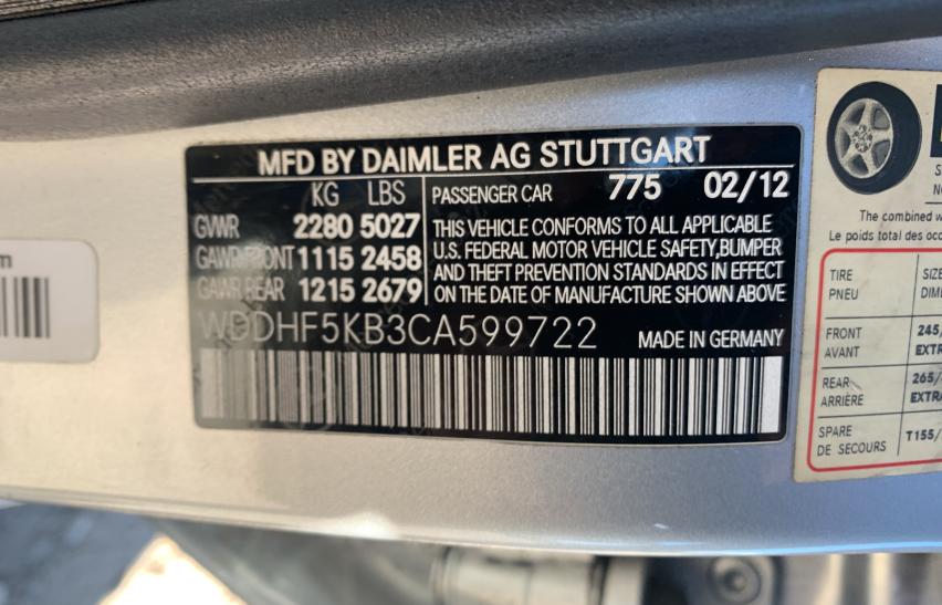 2012 MERCEDES-BENZ E350 WDDHF5KB3CA99722