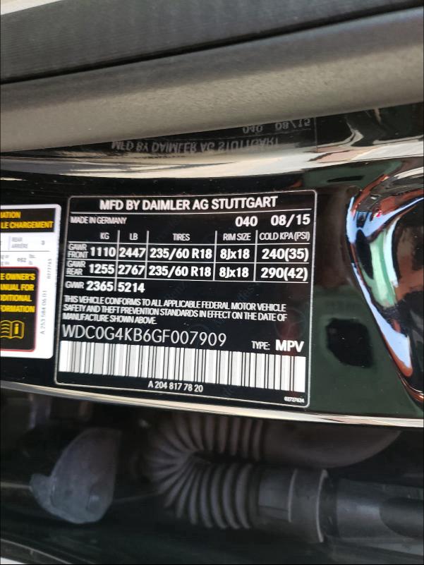 2016 MERCEDES-BENZ GLC 300 4M - WDC0G4KB6GF007909