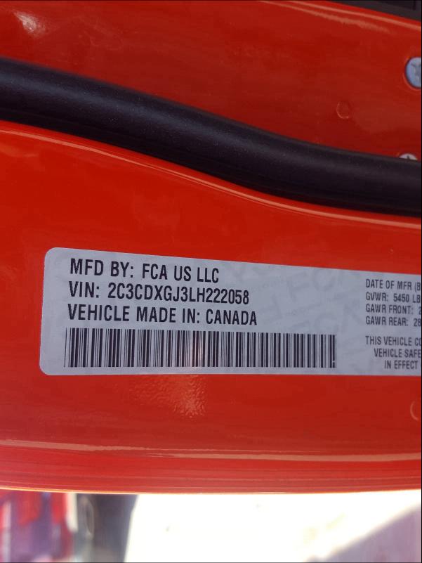 2020 DODGE CHARGER SC 2C3CDXGJ3LH222058