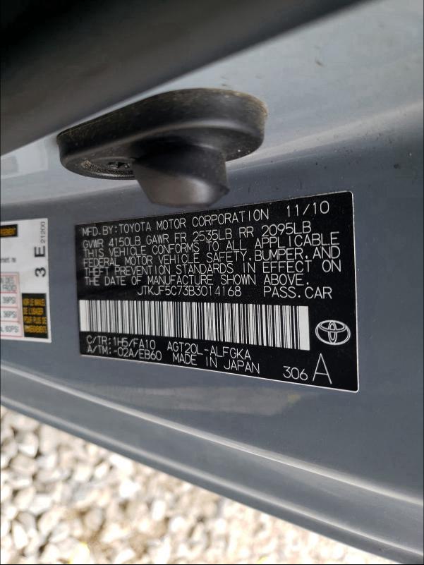 2011 TOYOTA SCION TC JTKJF5C73B3014168
