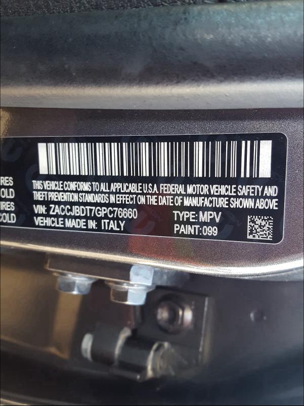 2016 JEEP RENEGADE L ZACCJBDT7GPC76660