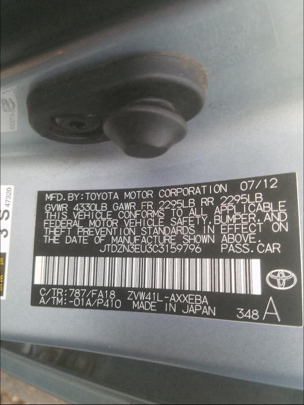 2012 TOYOTA PRIUS V JTDZN3EU3C3159796