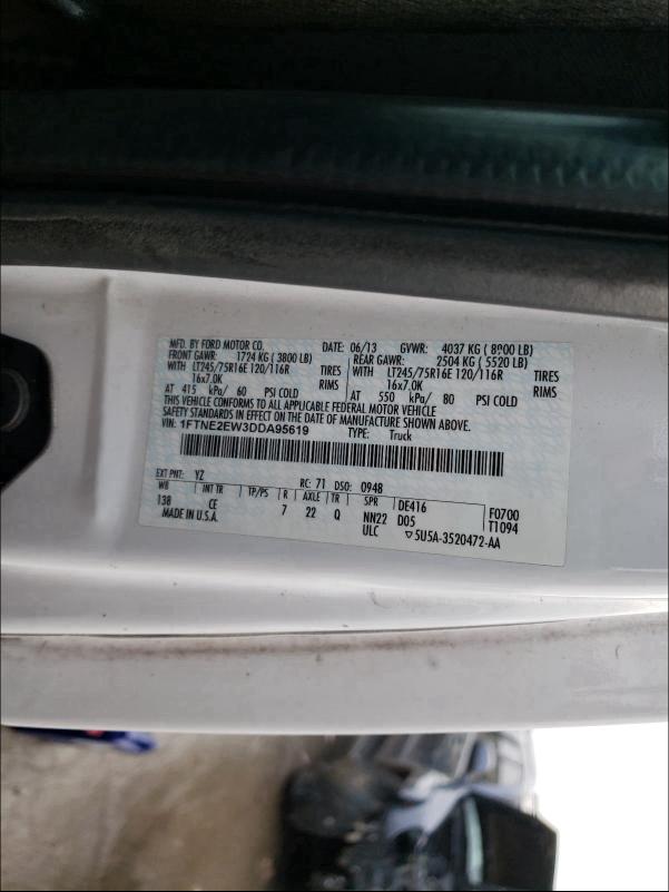 2013 FORD ECONOLINE 1FTNE2EW3DDA95619