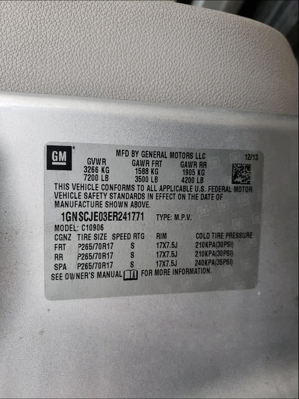 2014 CHEVROLET SUBURBAN C 1GNSCJE03ER241771