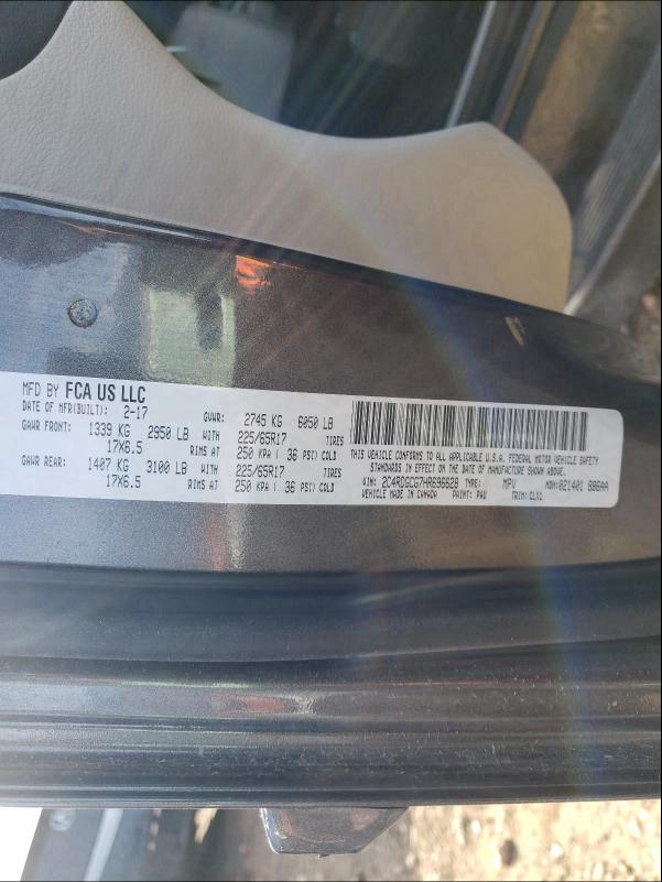 2017 DODGE GRAND CARA 2C4RDGCG7HR696628