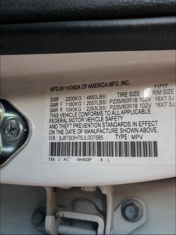 2018 ACURA RDX ADVANC - 5J8TB3H75JL007585