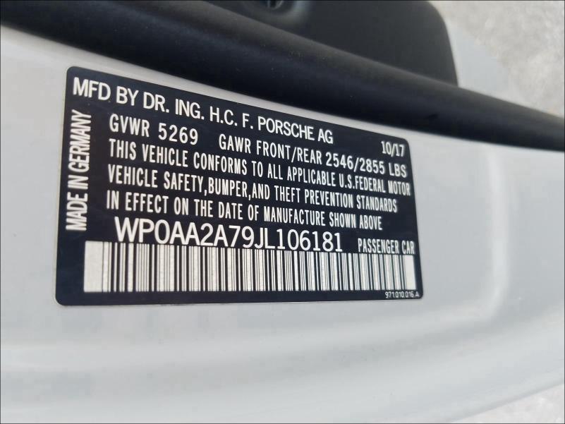 2018 PORSCHE PANAMERA 4 WP0AA2A79JL106181