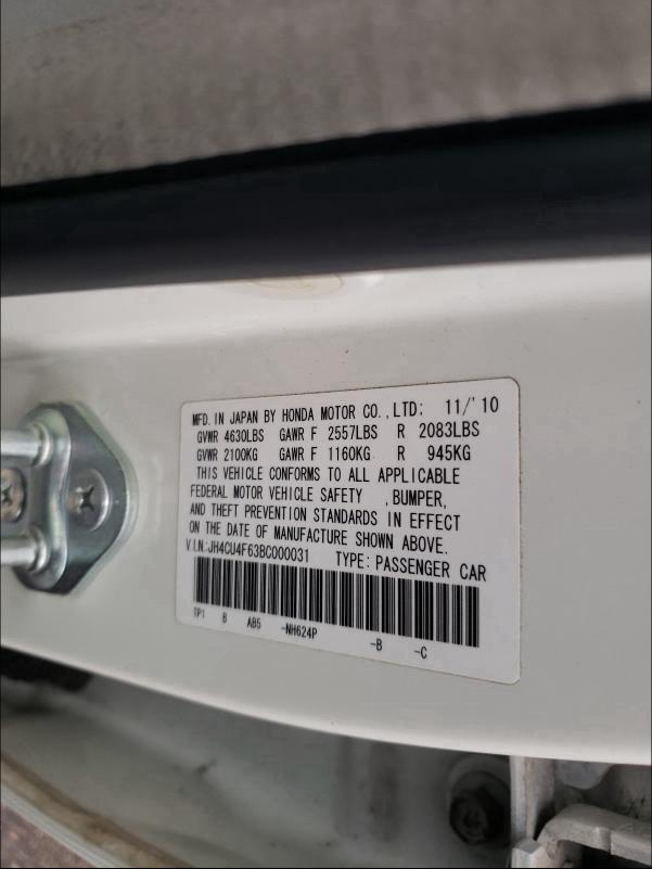 2011 ACURA TSX JH4CU4F63BC000031