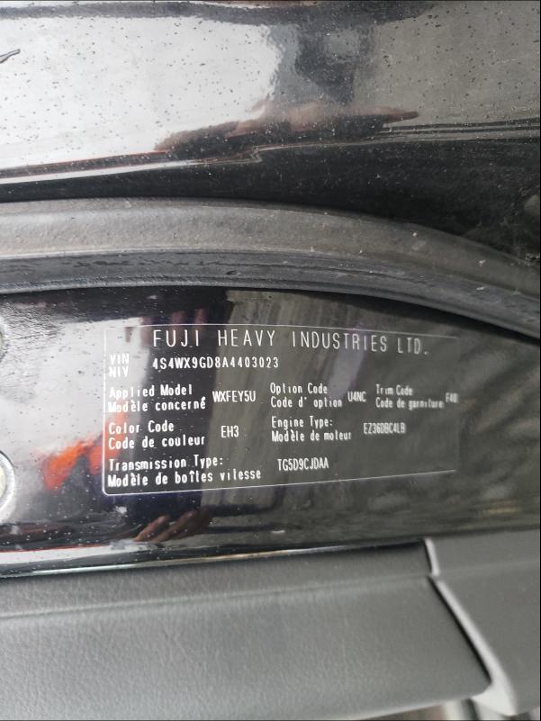 2010 SUBARU TRIBECA LI 4S4WX9GD8A4403023