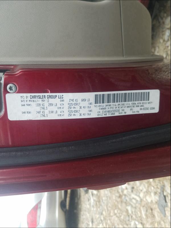 2012 VOLKSWAGEN ROUTAN SE 2C4RVABGXCR355292