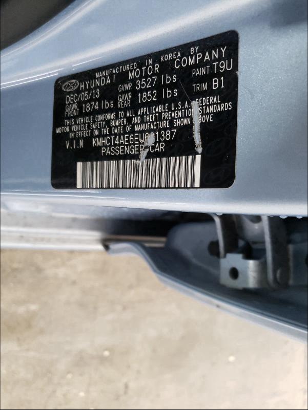 2014 HYUNDAI ACCENT GLS KMHCT4AE6EU621387