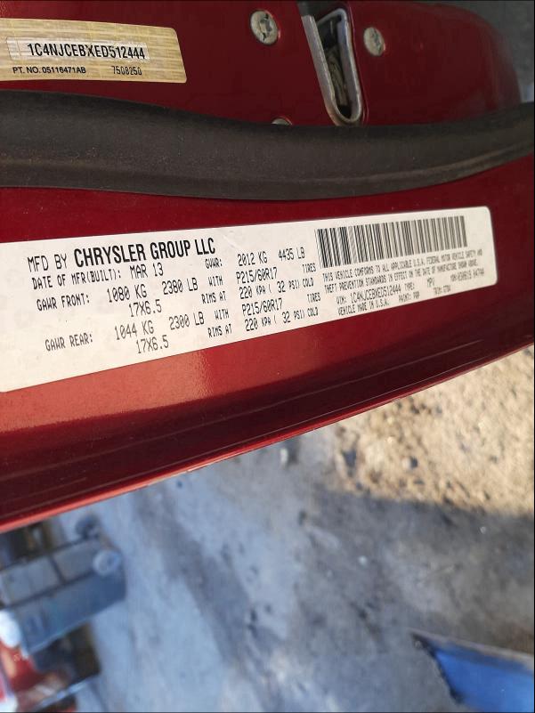 2014 JEEP COMPASS LA 1C4NJCEBXED512444