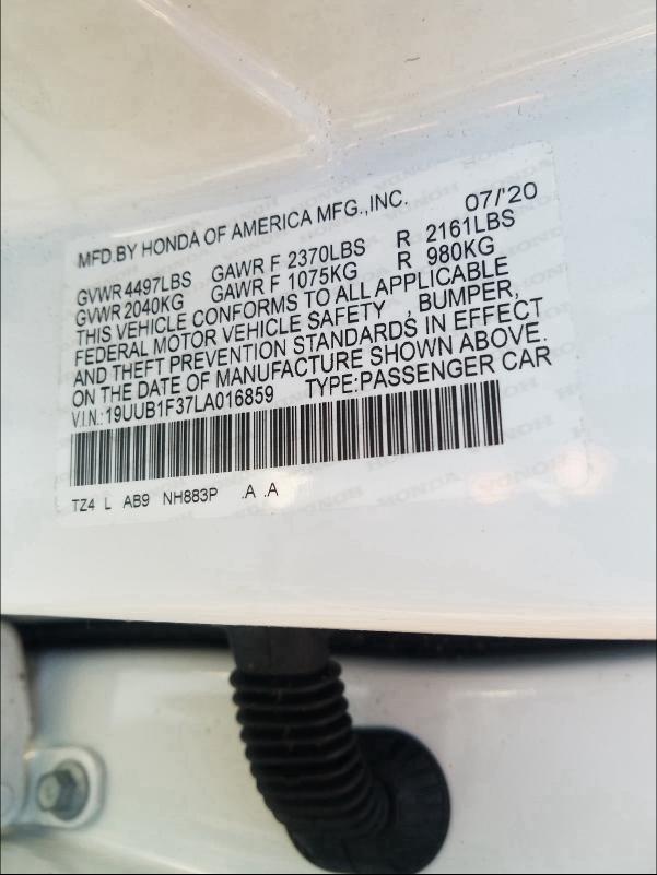 2020 ACURA TLX 19UUB1F37LA016859