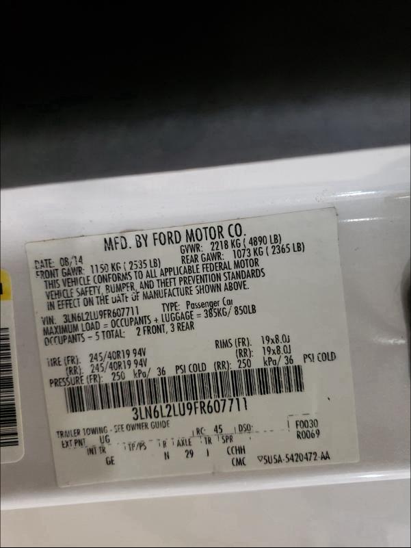 2015 LINCOLN MKZ HYBRID 3LN6L2LU9FR607711