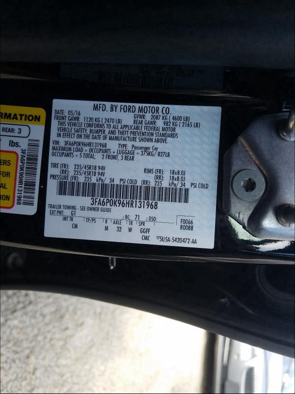 2017 FORD FUSION TIT - 3FA6P0K96HR131968
