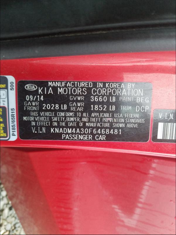 2015 KIA RIO LX - KNADM4A30F6468481