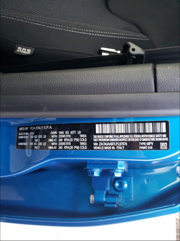 2020 JEEP RENEGADE S ZACNJAAB7LPL87876