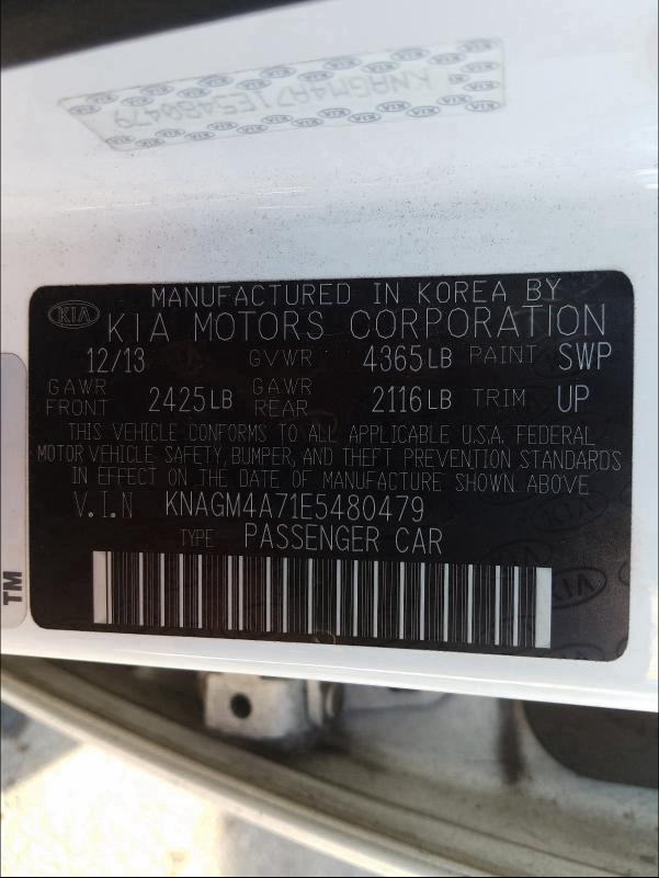 2014 KIA OPTIMA LX - KNAGM4A71E5480479