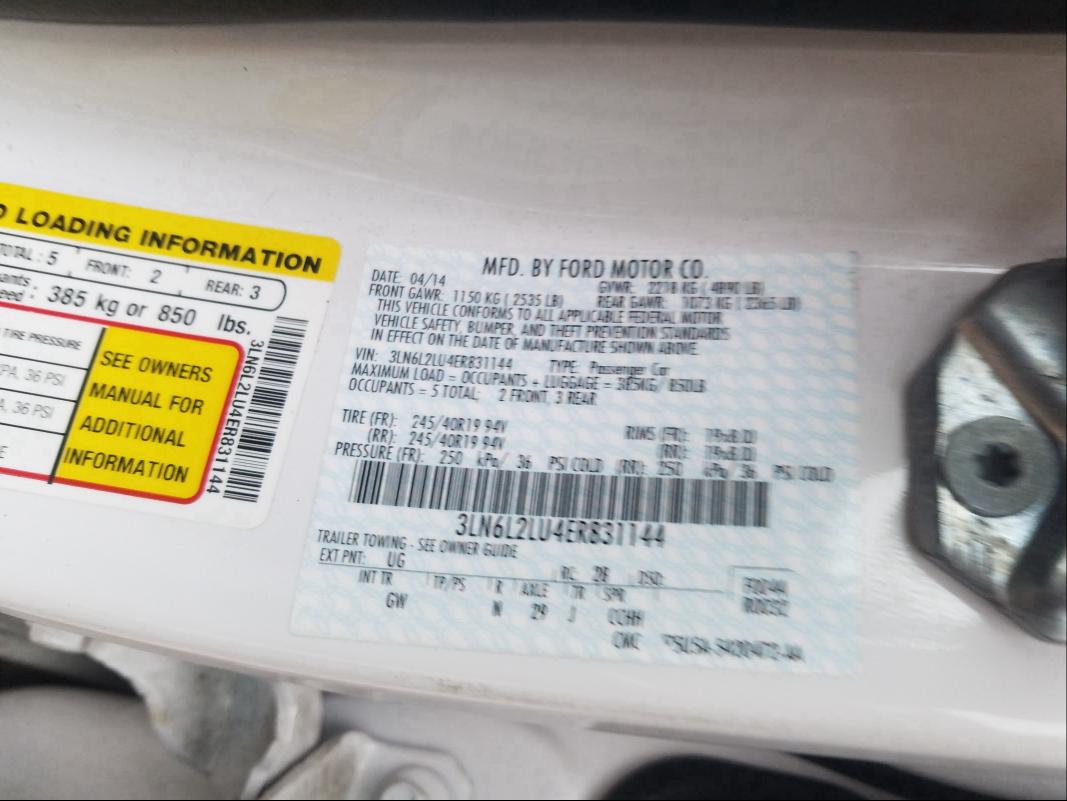 2014 LINCOLN MKZ HYBRID 3LN6L2LU4ER831144