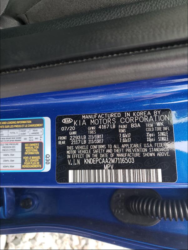 2021 KIA SELTOS LX KNDEPCAA2M7116503